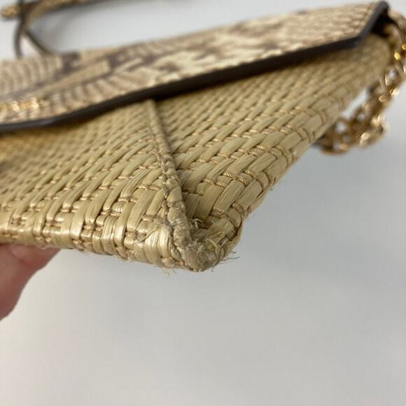 MICHAEL KORS SMALL STRAW AND LEATHER SNAKE PRINT CROSSBODY - Picture 5 of 10